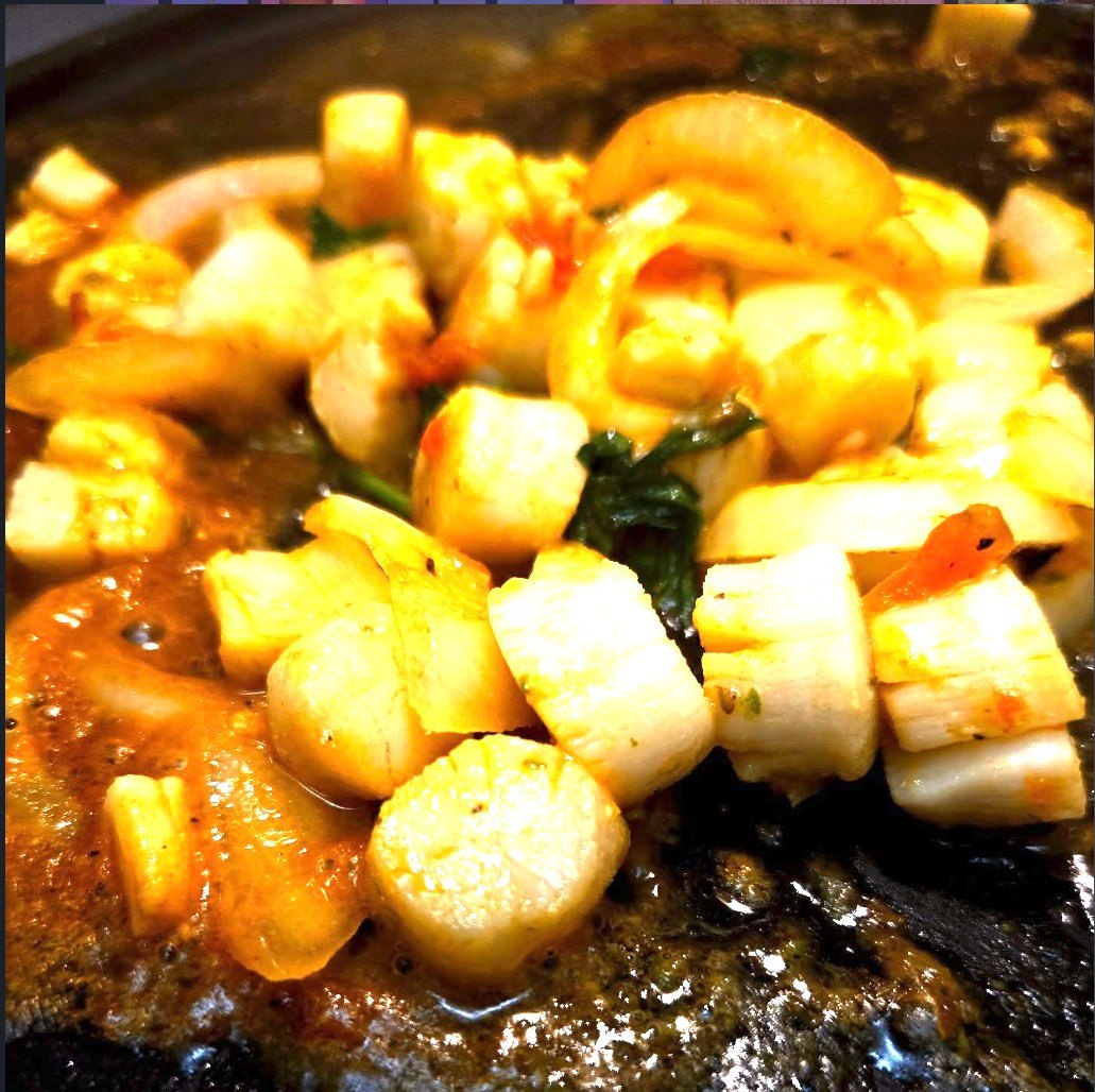 Seared scallops by Chef Sendy